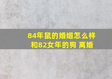 84年鼠的婚姻怎么样 和82女年的狗 离婚